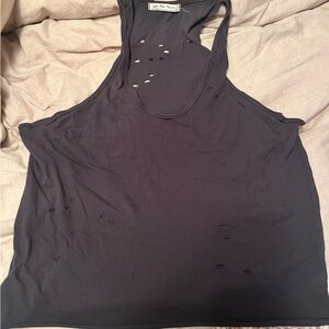 We the free/free people distressed black  Tank Top